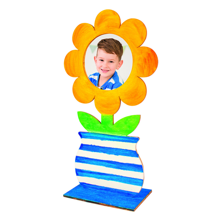 Ahşap Boyama / Çiçek Foto Çerçevesi