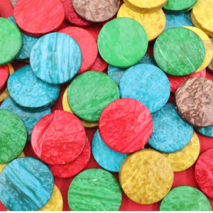 Hindistan Cevizi Kabuklu Çemberler -25mm-Renkli 250g